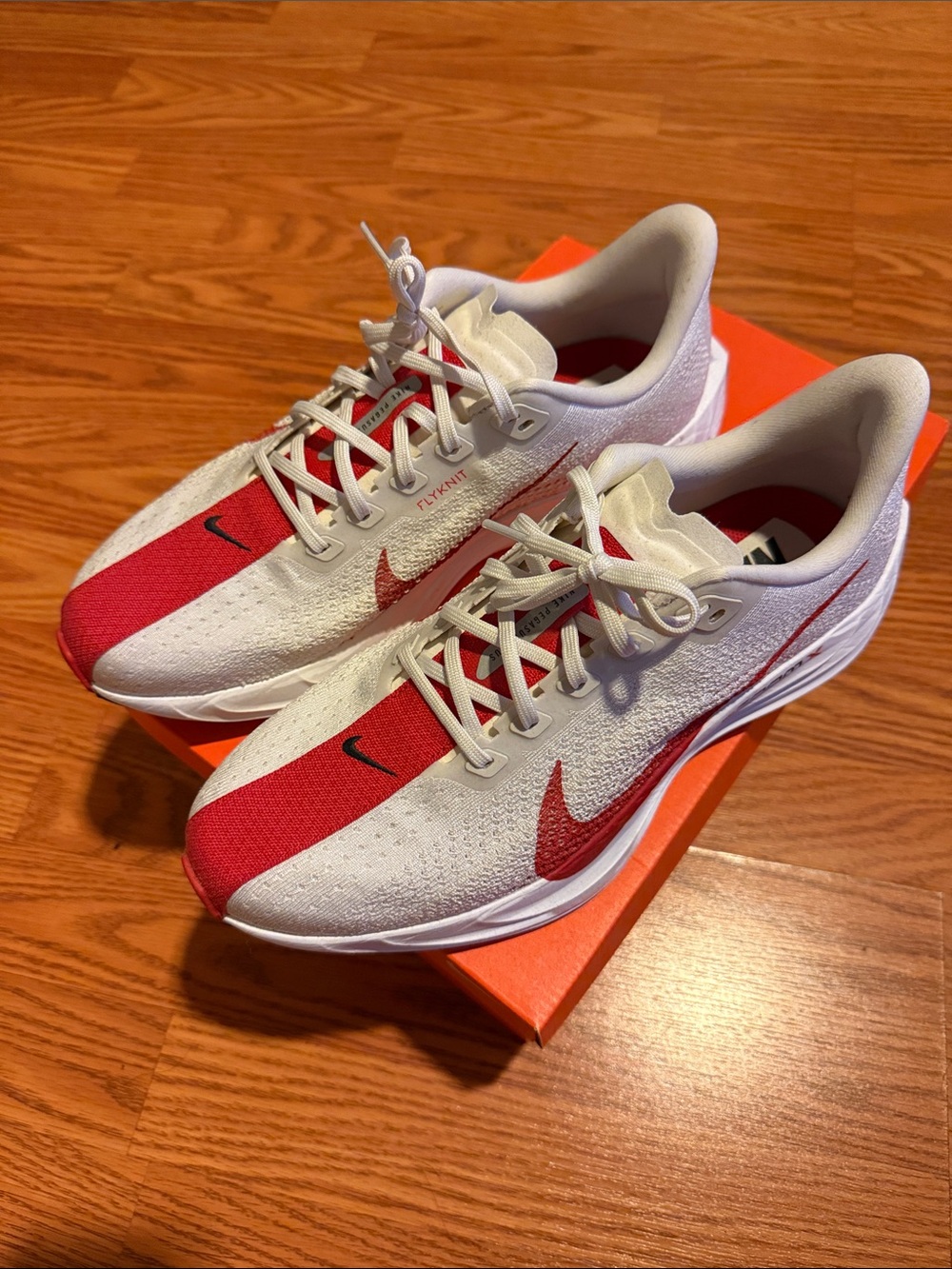 Like New. Worn Once (Indoors). Pegasus Plus White and Red Men’s Running Sneaker